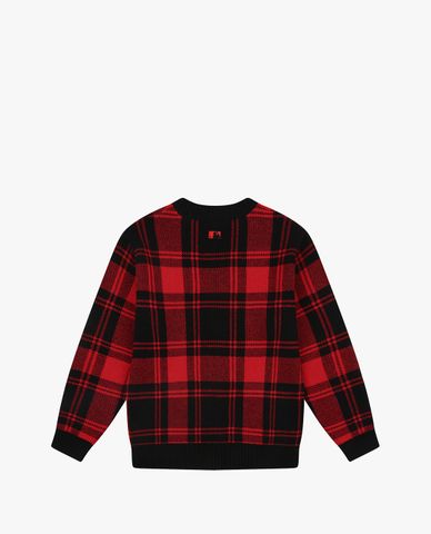  MLB - Áo khoác cardigan sọc caro Check Allover 