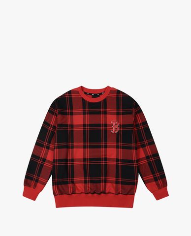  MLB - Áo sweatshirt tay dài cổ tròn Check 