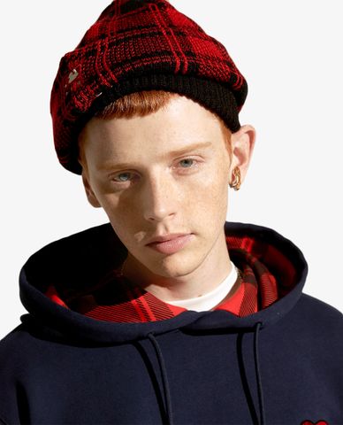  MLB - Nón len họa tiết sọc caro Check 