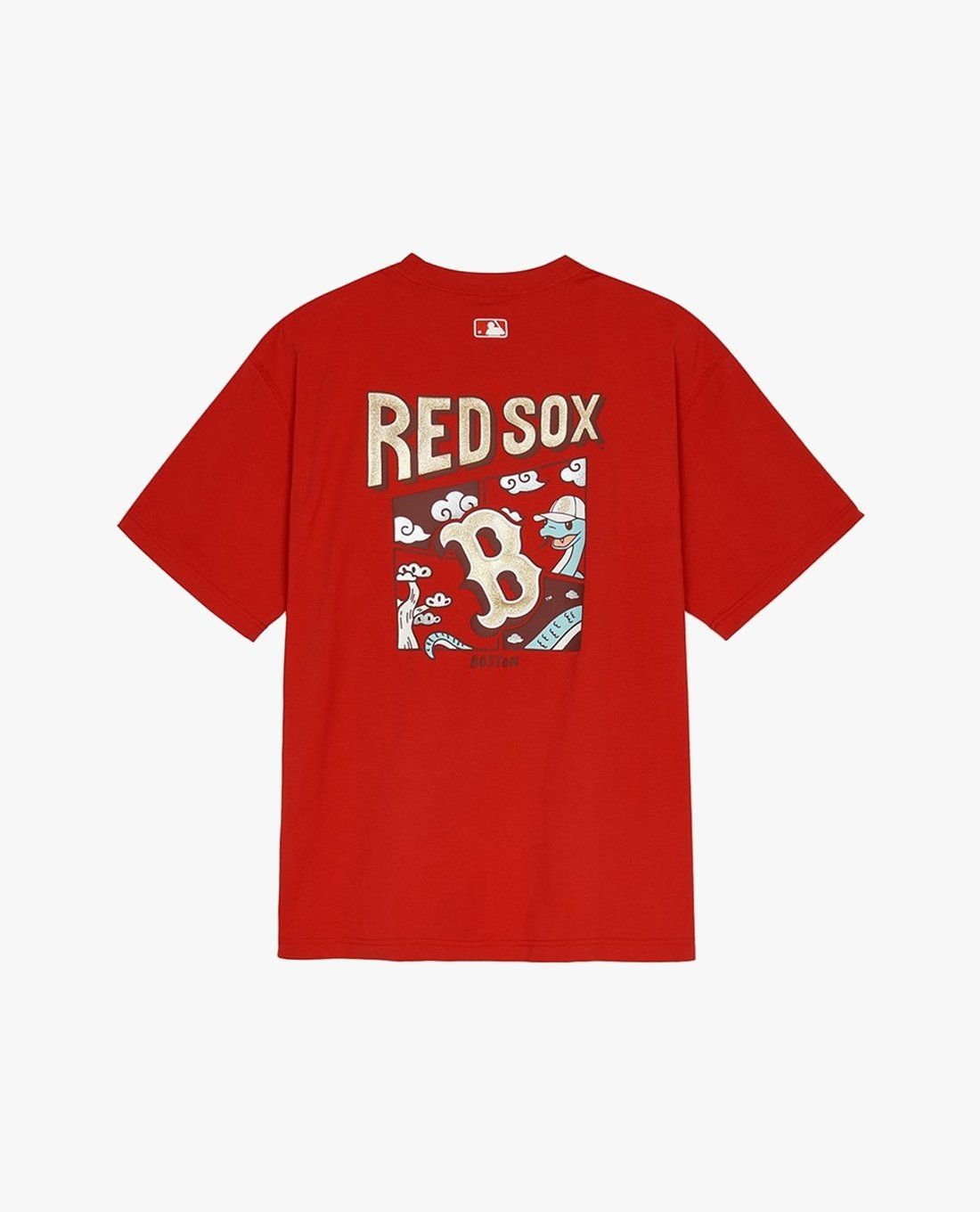 MLB■New Year Snake Cartoon Over Short Sleeve■送料込 MLB] ew Year Snake Cartoon Over Short Sleeve(3color）R4577 T