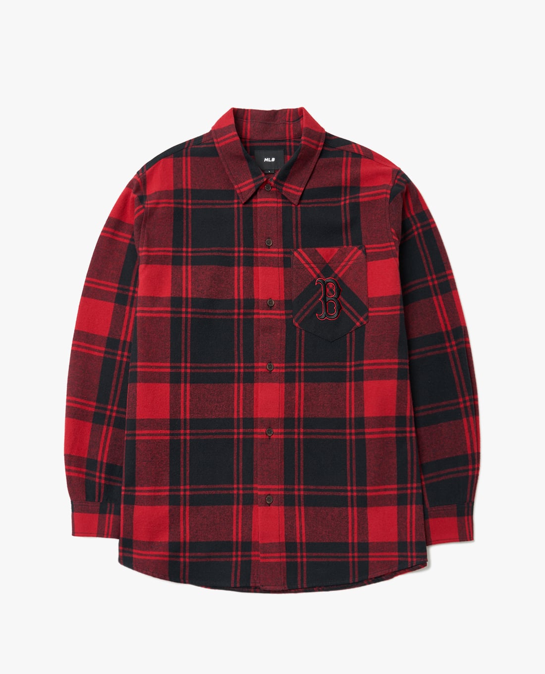 MLB - Áo sơ mi phom suông tay dài Check