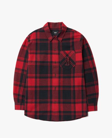  MLB - Áo sơ mi phom suông tay dài Check 