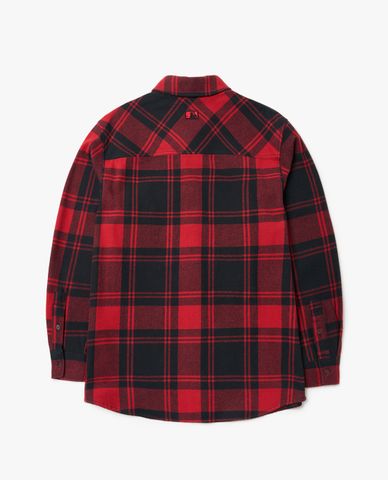  MLB - Áo sơ mi phom suông tay dài Check 