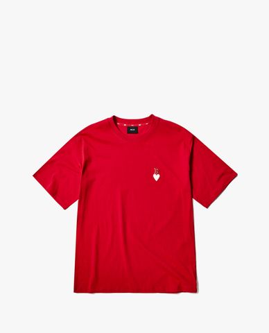  MLB - Áo thun cổ tròn ngắn tay Heart Overfit 