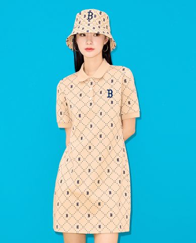  MLB - Đầm polo mini tay ngắn Dia Monogram Jaquard 