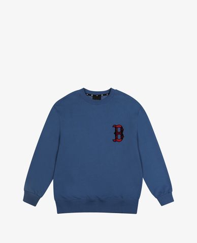  MLB - Áo sweatshirt phom suông tay dài Check Front Logo 