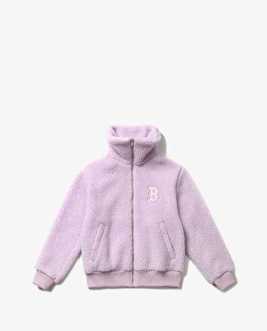  MLB - Áo khoác lông nữ cổ cao tay dài Fleece 