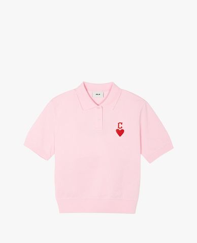  MLB - Áo polo nữ cổ bẻ tay ngắn phối logo New York Yankees 