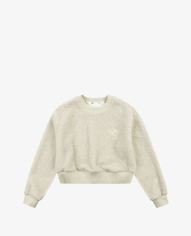  MLB - Áo sweatshirt nữ phom croptop Fleece Lined Wool 