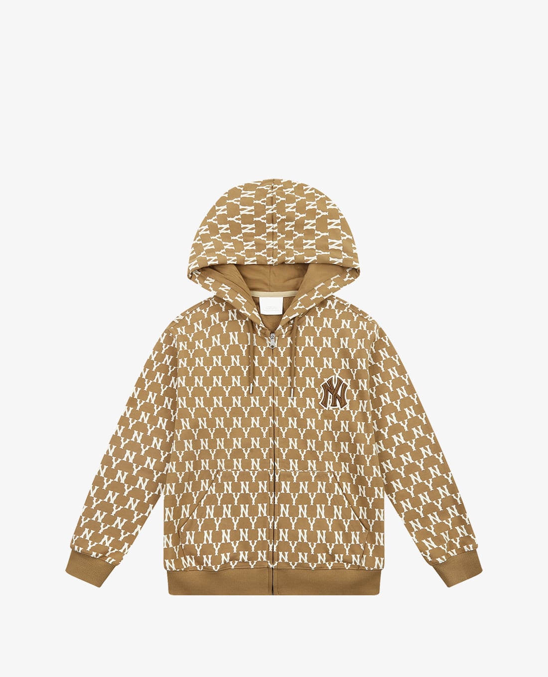 MLB - Áo hoodie tay dài phối zip Monogram