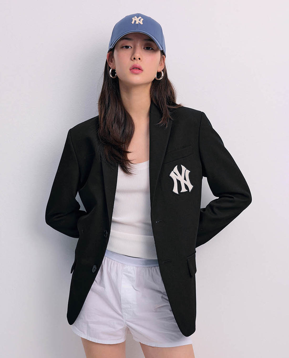MLB - Áo blazer unisex tay dài phối nút cài Varsity