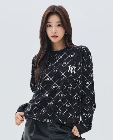  MLB - Áo sweatshirt unisex cổ tròn tay dài Diamond Monogram Jacquard 