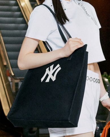  MLB - Túi tote phom chữ nhật thời trang Canvas 