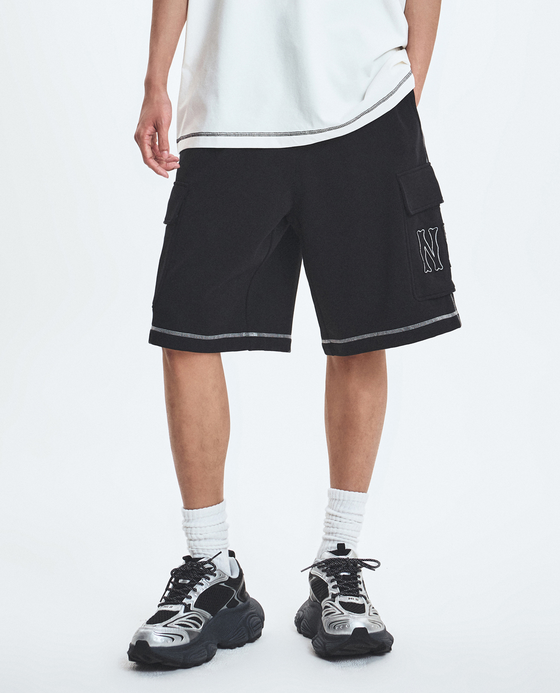 MLB - Quần short unisex ống rộng Basic Coopers Logo