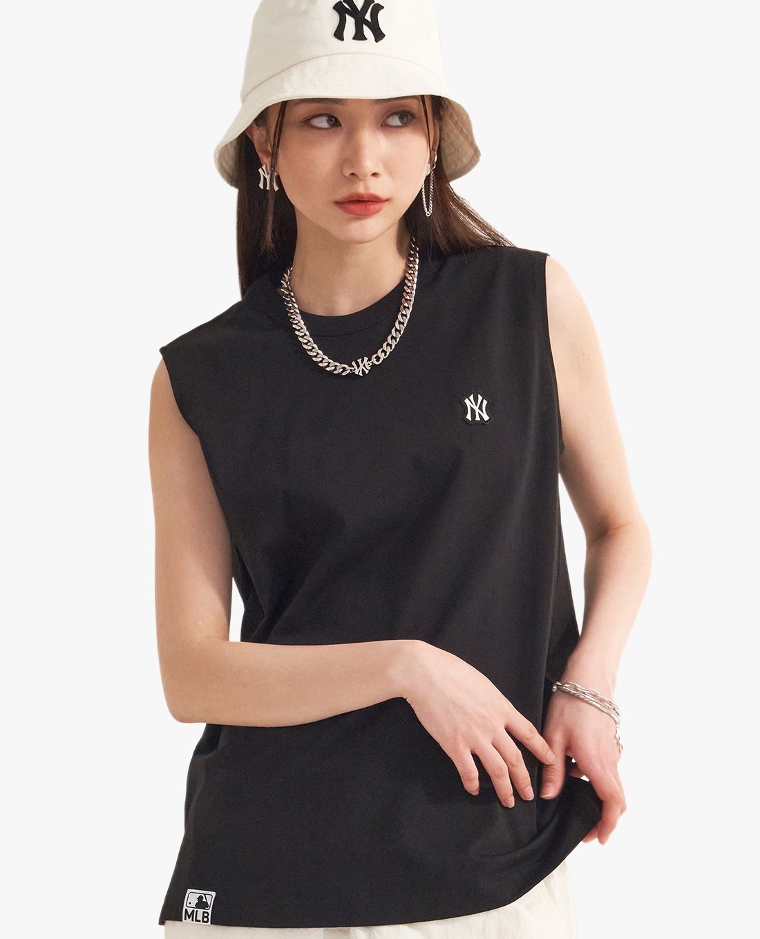 MLB - Áo ba lỗ phom suông Basic Small Logo