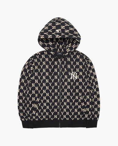  MLB - Áo khoác tay dài phối mũ trùm Monogram 