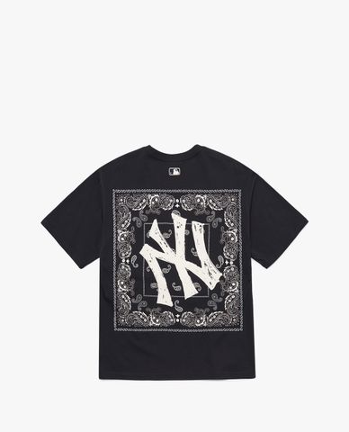  MLB - Áo thun unisex cổ tròn tay ngắn Paisley Back Logo 