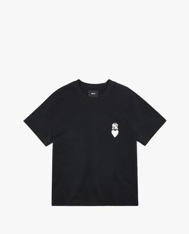  MLB - Áo thun unisex cổ tròn tay ngắn Heart 