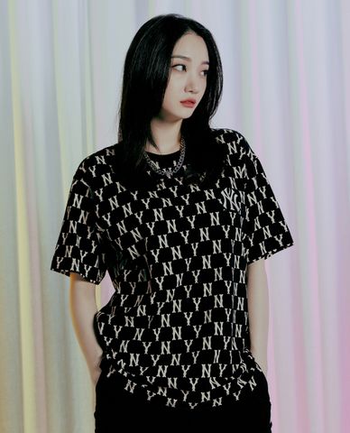  MLB - Áo thun phom suông ngắn tay Monogram All Over Overfit 