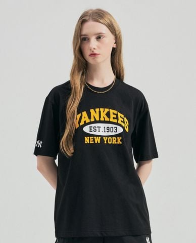  MLB - Áo thun unisex cổ tròn tay ngắn Summer Varsity Functional 