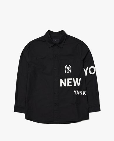  MLB - Áo sơ mi phom suông tay dài Canvas 