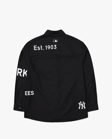  MLB - Áo sơ mi phom suông tay dài Canvas 