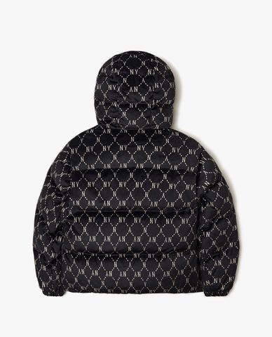  MLB - Áo khoác phao tay dài phối mũ Monogram Crop Down 