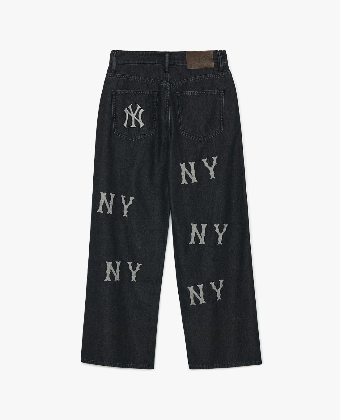 MLB - Quần jeans nữ ống rộng Multi Mega Logo Embroidered