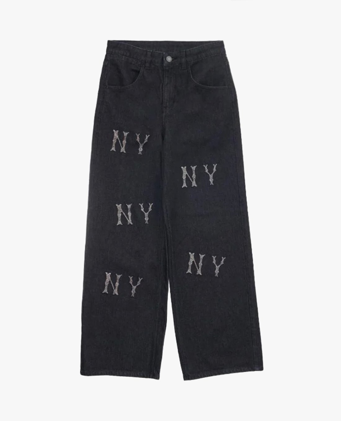 MLB - Quần jeans nữ ống rộng Denim Crystal Megagram