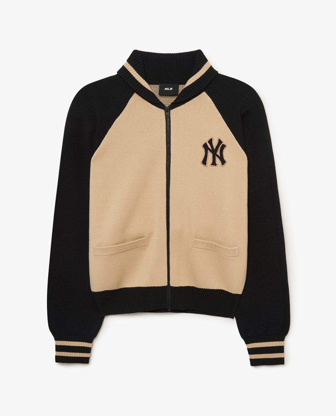 MLB - Áo khoác dệt kim nữ cổ bẻ tay dài Varsity