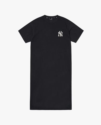  MLB - Đầm midi tay ngắn cổ tròn xẻ tà Wms Basic 