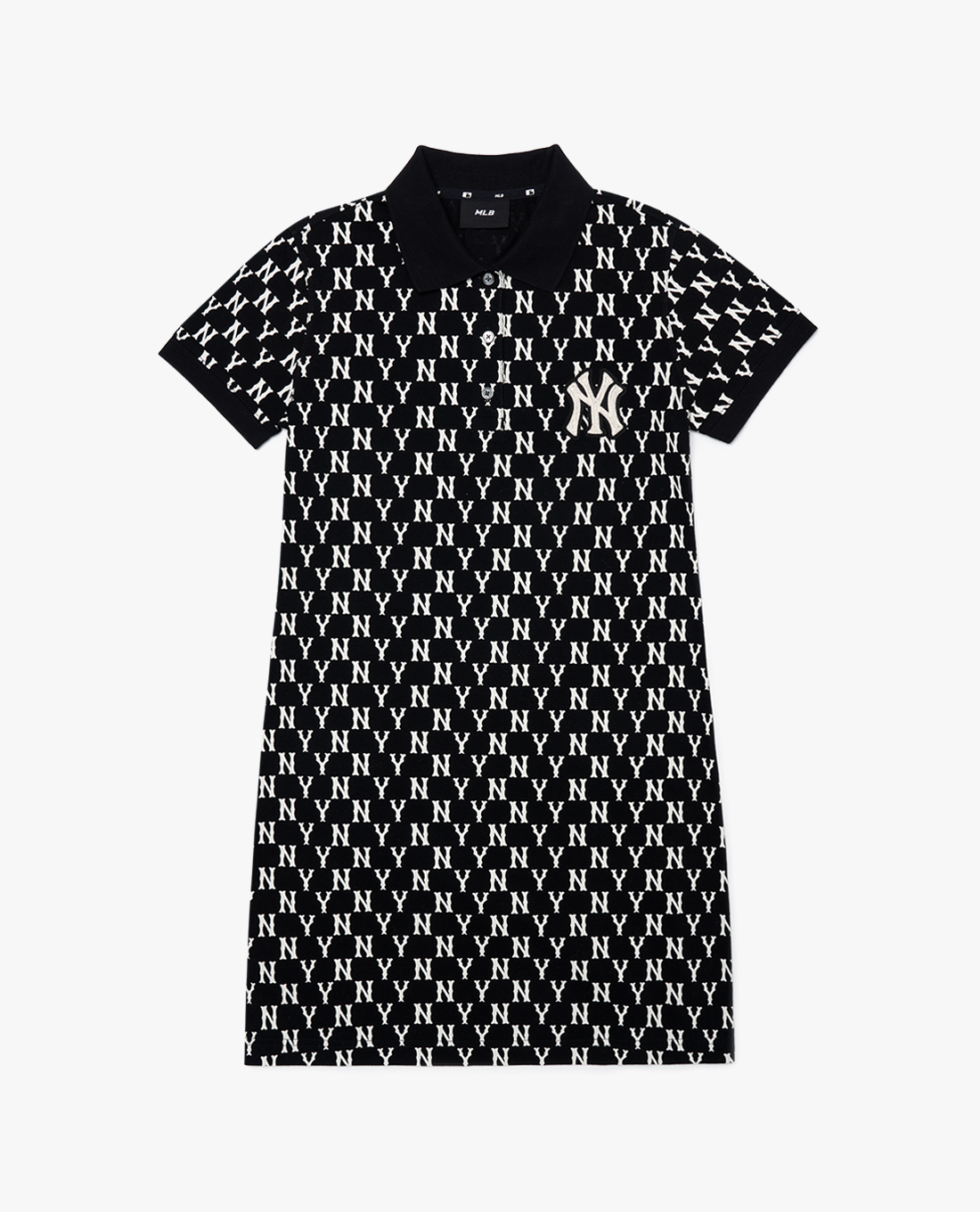 MLB - Đầm mini ngắn tay cổ bẻ phom suông Monogram