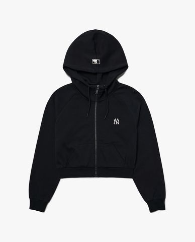  MLB - Áo hoodie tay dài phối zip dáng lửng Basic Sports Tech Training 
