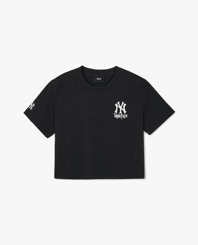  MLB - Áo croptop nữ cổ tròn tay ngắn Street Small Logo Functional 