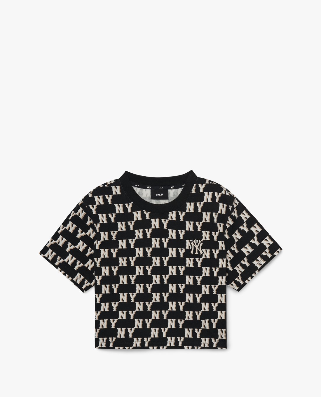 MLB - Áo croptop nữ cổ tròn tay ngắn Classic Monogram