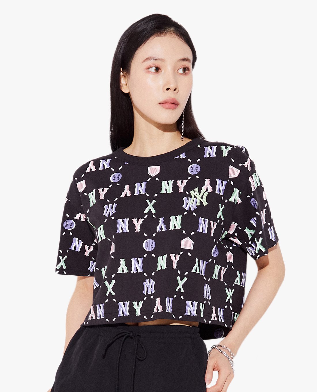 MLB - Áo croptop nữ tay ngắn Summer Monogram