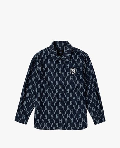  MLB - Áo sơ mi tay dài denim Jacquard Monogram 