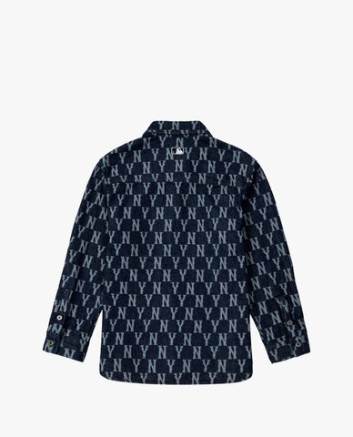  MLB - Áo sơ mi tay dài denim Jacquard Monogram 