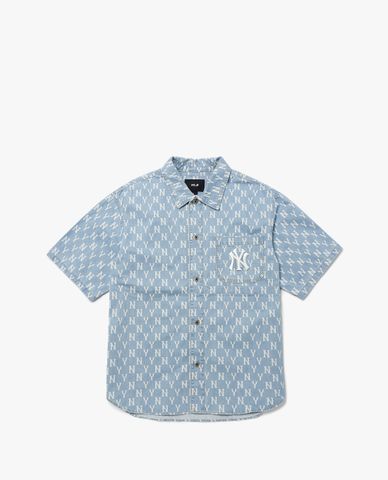  MLB - Áo sơ mi denim unisex tay dài Classic Monogram Denim 