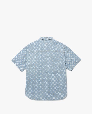  MLB - Áo sơ mi denim unisex tay dài Classic Monogram Denim 