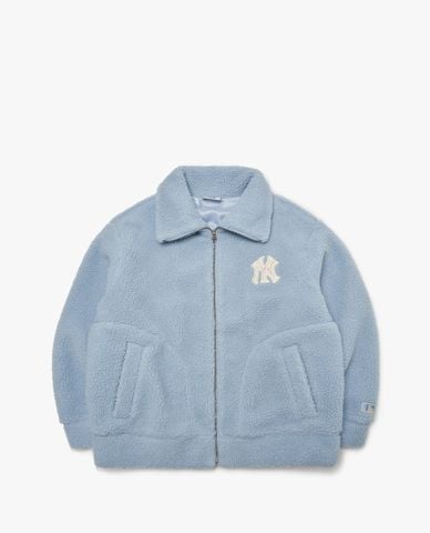  MLB - Áo khoác lông cừu cổ bẻ tay dài thời trang 