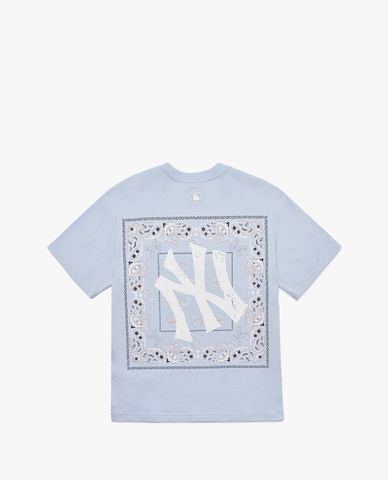  MLB - Áo thun unisex cổ tròn tay ngắn Paisley Back Logo 