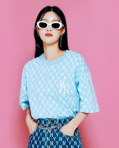  MLB - Áo thun unisex cổ tròn tay ngắn Basic Monogram 