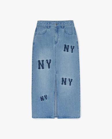  MLB - Chân váy denim midi xẻ tà Megagram 