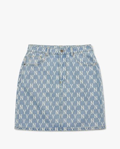  MLB - Chân váy denim chữ A Classic Monogram 