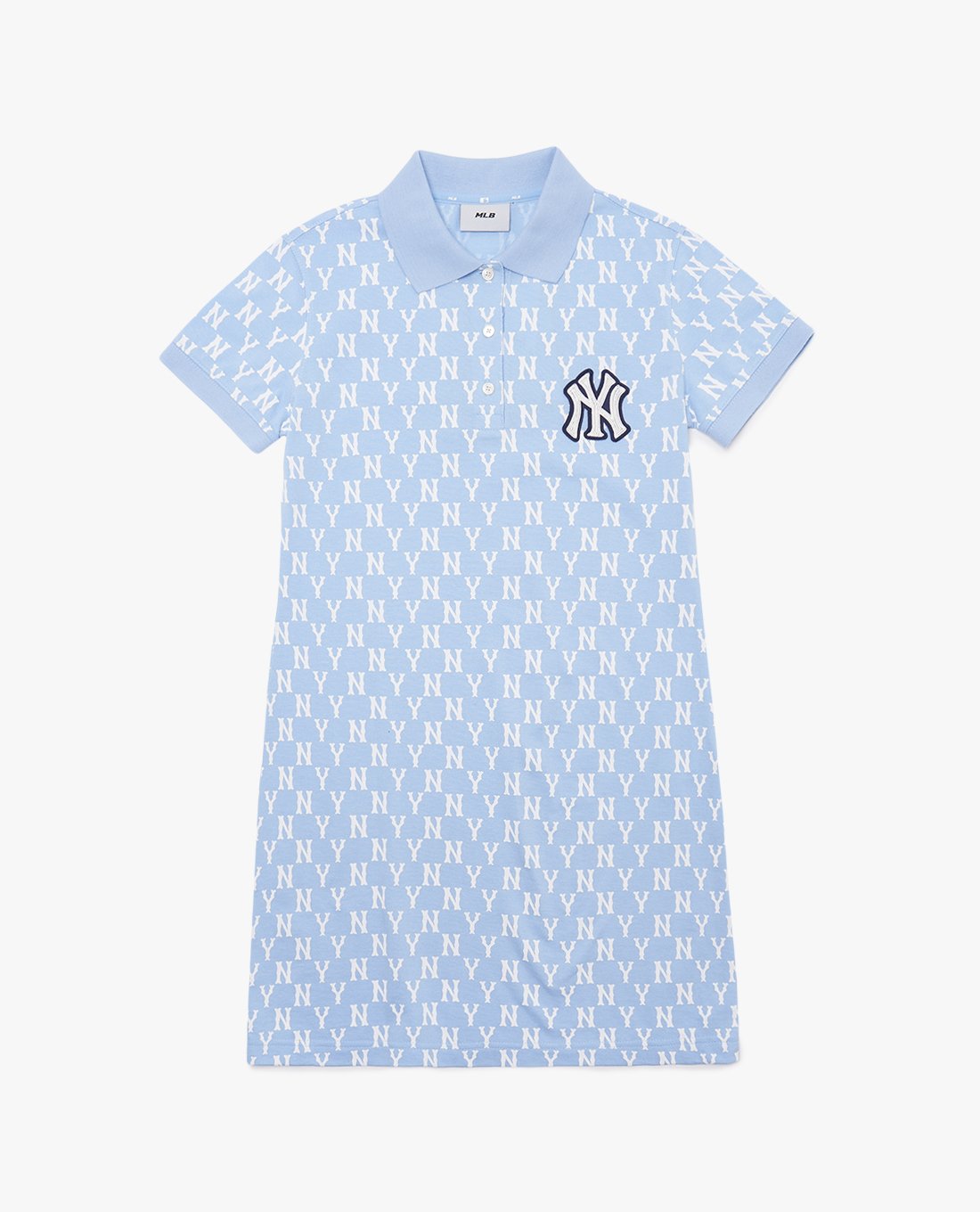 MLB - Đầm mini ngắn tay cổ bẻ phom suông Monogram