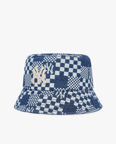  MLB - Nón bucket thời trang Checker Board Denim 