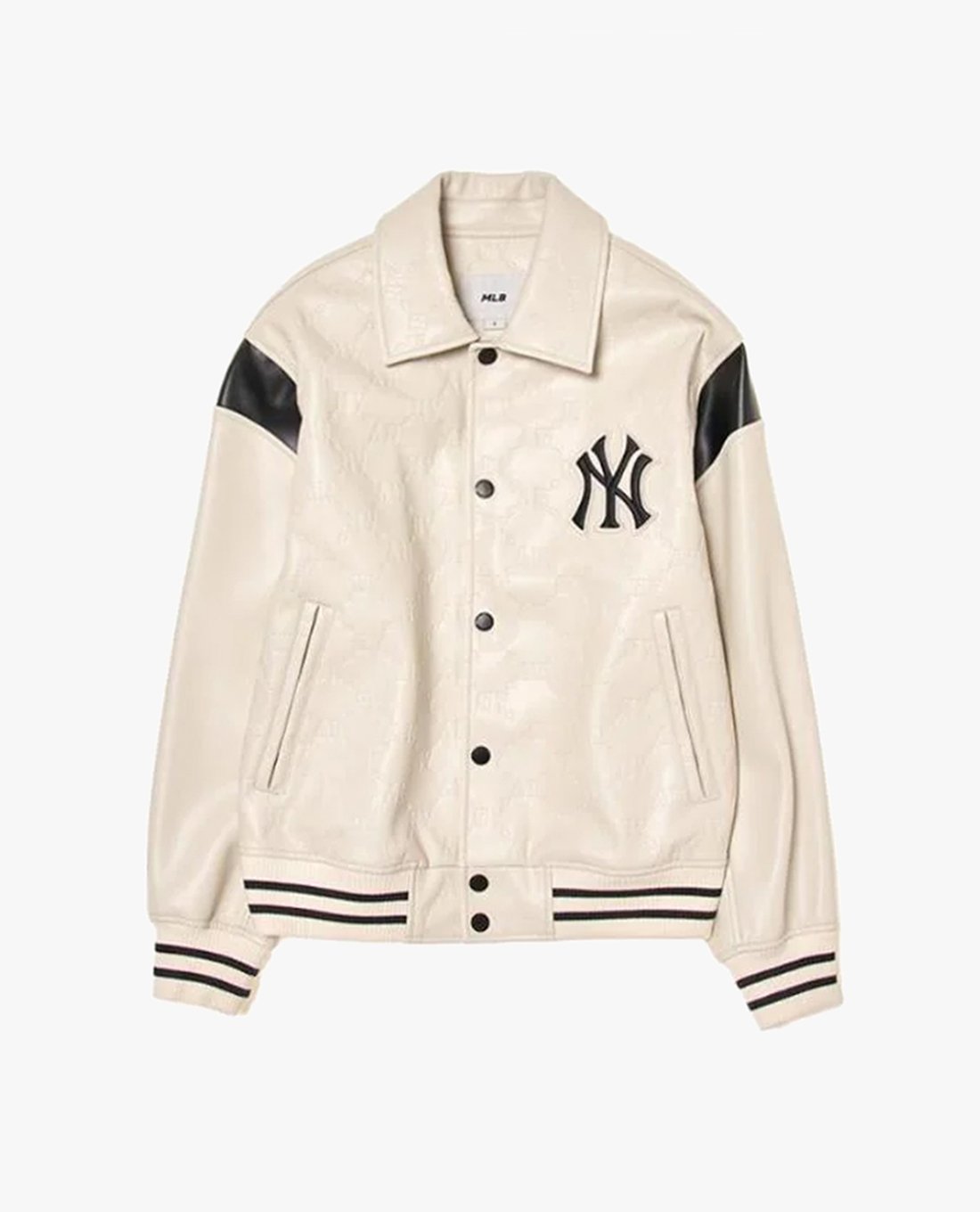MLB - Áo khoác da unisex cổ bẻ tay dài Embo Dia Monogram