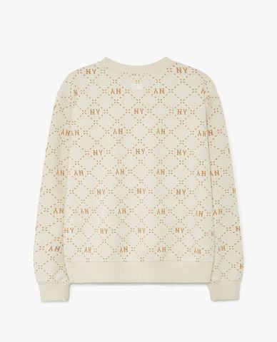  MLB - Áo sweatshirt unisex cổ tròn tay dài Diamond Monogram Jacquard 