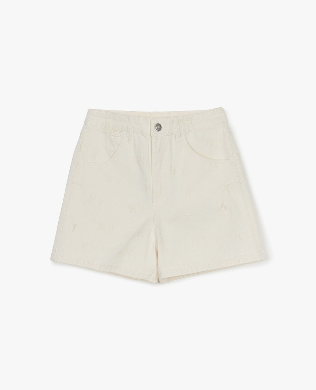 MLB - Quần shorts jeans nữ Classic Random Jacquard Monogram